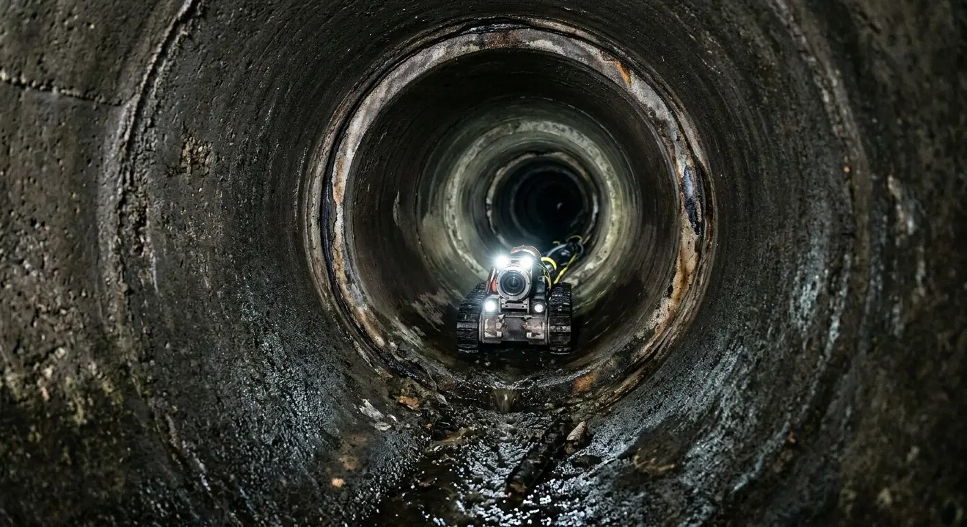 Robotic sewer camera inspecting pipe interior for Sewer Line Repair in Lebanon