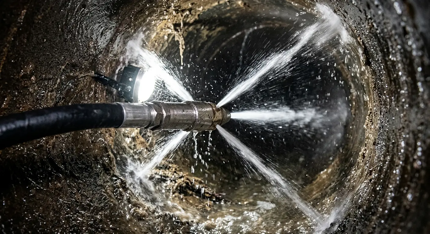 High-pressure hydro jetting nozzle cleaning sewer pipe for Storm Drain Cleaning in Lebanon